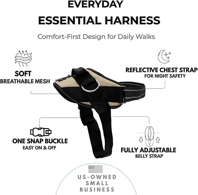 ShawnCo Essential Dog Harness, No-Pull Pet Vest (Driftwood,XL) | 3 Leash Clips, Easy On, No-Choke, Reflective, Adjustable Fit, Padded Comfort, Control Handle, For Small, Medium & Large Dogs - Image 2