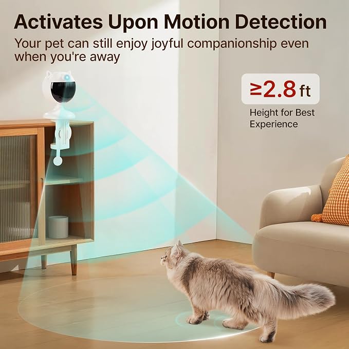 Potaroma Smart Sensor Cat Laser Toys Interactive, Motion Activated Truly Random Trjajectory, Clamp Design, Automatic Chargeable Kitten Toy Indoor Exercise, Cream White | Motion Activated Truly Random Trjajectory, Clamp Design, Automatic Chargeable Kitt... - Image 3