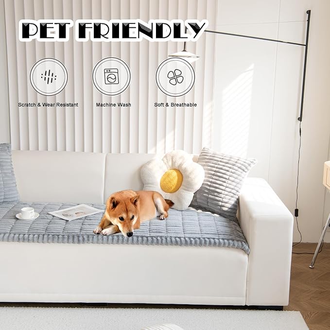 ZQFFB Couch Cover for Dogs Washable Non-Slip Pet Friendly Sofa Protector | Multiple Sizes Dog Blanket Fit Sectional Sofas & Loveseats, Prevents Pet Hair, Scratches & Stains - Image 2