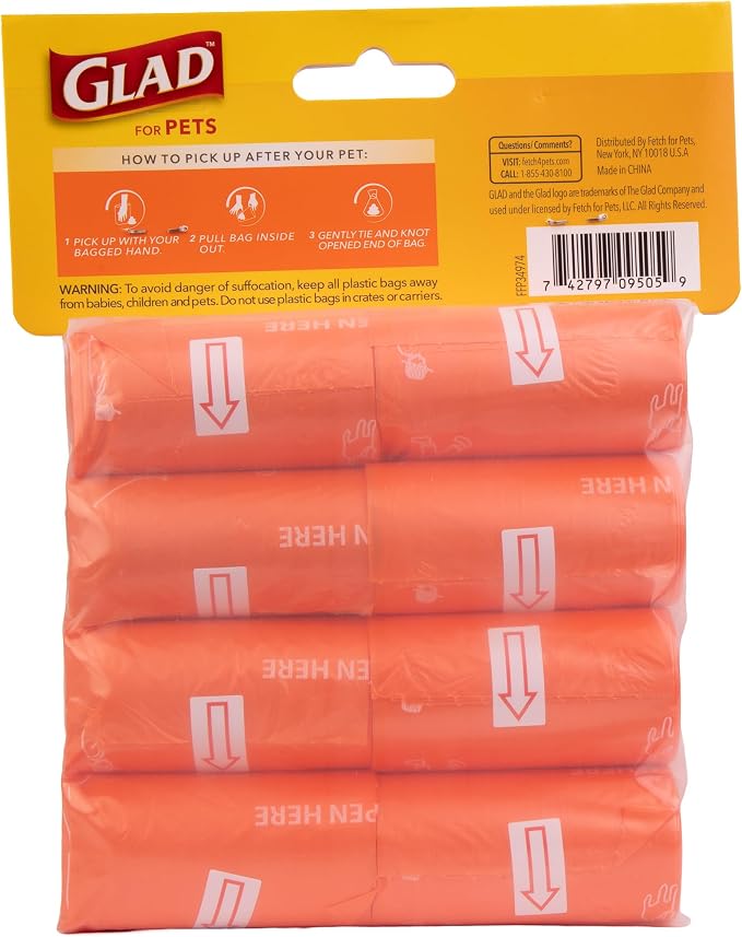 Glad for Pets Scented Dog Waste Bags, Tropical Breeze Scent, 240 Count | Tear-resistant and leak-resistant, heavy-duty design, 16 rolls, for easy daily waste cleanup, dogs, cats - Image 8