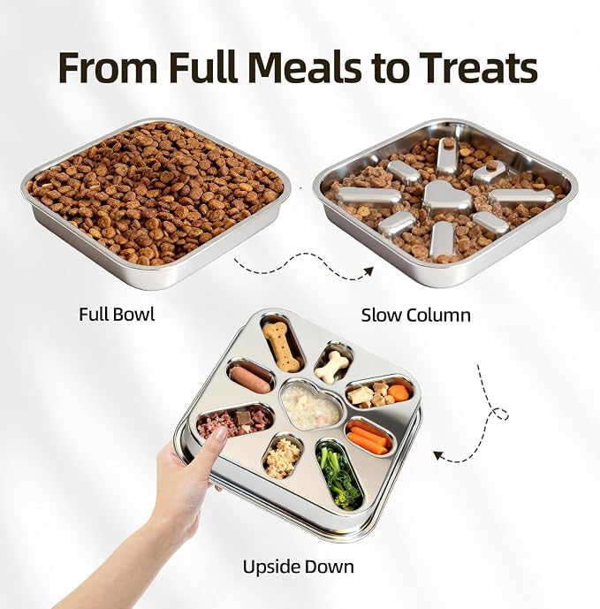 Stainless Steel Slow Feeder Dog Bowls Medium & Large Breed 3 Cups, Food Grade 304, Non-Slip Base, Deep Ridges to Slow Eating, Metal Slow Feeder Dog Bowls, Dishwasher & Chew-Proof & Rustproof - Image 7