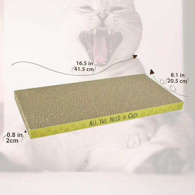 3 Pack Cardboard Cat Scratcher Pads Cat Scratching Board for Indoor Cats 16.5″Lx8.1″Wx0.8″H Dual-Side Corrugated Cats Scratching Post Reusable Supplies - Image 2
