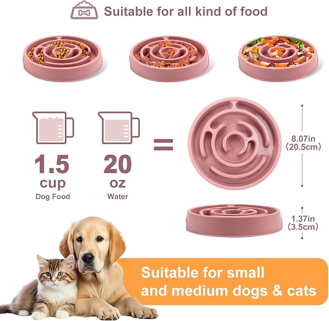 Slow Feeder Dog Bowls, Puzzle Dog Bowl with Anti-Slip, Slow Feeder & Non-Slip Design, Boredom and Anxiety Reducer, Suitable for All Breed Dogs and Cat - Image 2