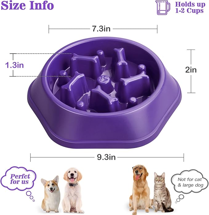 UPSKY Slow Feeder Dog Bowl Anti-Chocking Slower Feeding Pet Puzzle Bowls | Interactive Bloat Stop Dog Food Dishes, Non-Slide Dogs Lick Treat for Small Medium, Slow-Eating Maze Design, Easy to Clean - Image 2