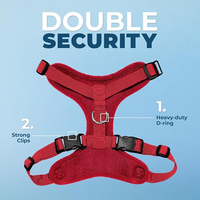 Voyager Step-in Lock Dog Harness - Red, X-Large | 23 - 28" in Chest, Adjustable, Breathable Air Mesh, Lightweight for Daily Walks, Strong Clips, Heavy Duty D-Ring - Image 2