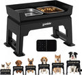 ZOMISIA Elevated Dog Bowls, 6 Height Adjustable Raised Dog Bowl Mess Proof | No Spill Water Bowl, 3-in-1 Dog Bowl Stand, Double Deck, 2 Stainless Steel Bowls, Licking Plate, For Small Medium Large Pets by Zomisia