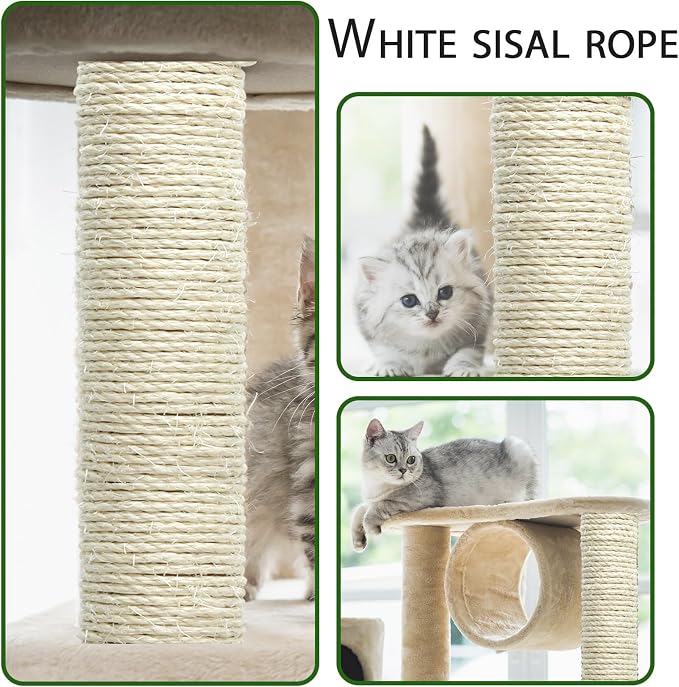 Cat Sisal Rope 164-Feet 4mm for Scratcher Repair and Replace Scratching Post, DIY Hemp Twine Rope for Cat Tree Tower Carpet Mat Kicker House, Pet Toy, and Crafts Gardening Home Decorating - Image 2