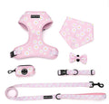 Small Dog Harness and Leash Set of 6, No Pull Soft Lightweight Mesh Puppy Harness， Adjustable Cute Floral Pattern Pet Harness for Small Medium Dogs (Pink Flowers, S) by Unknown