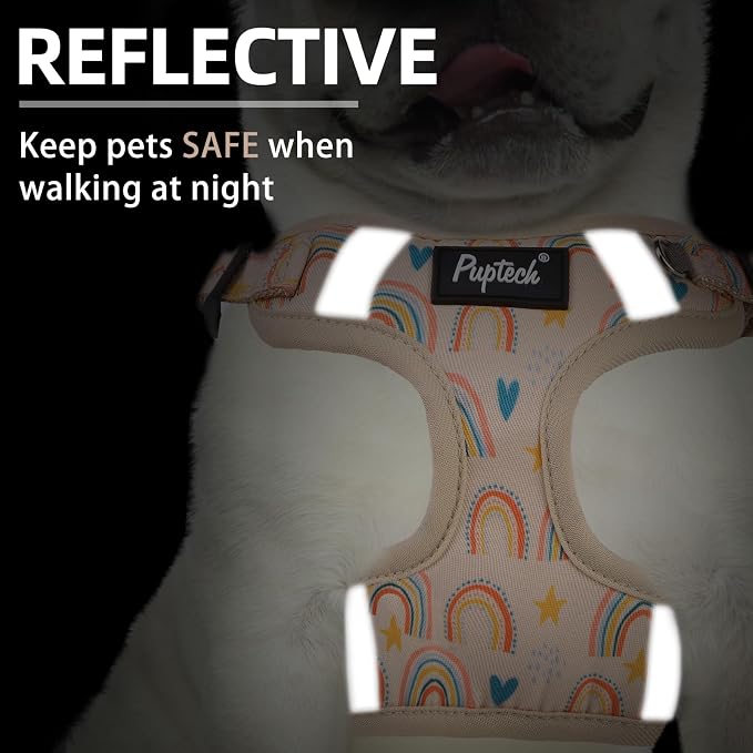 PUPTECK Dog Harness and Leash Set Medium Sized, Step in No Pull Adjustable Puppy Cat Harness Reflective Pet Vest - Image 4