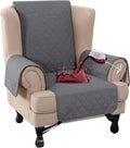 Turquoize 100% Waterproof Wing Chair Cover Wing Armchair Slipcovers Chair Couch Protector Triple Non-Slip Sofa Slipcover for Wing Chair Furniture Protector for Pets, Kids,Dog (Wing Chair, Gray) by Turquoize
