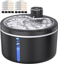 Cat Water Fountain Cordless, 108oz/3L Pet Fountains for Cats Indoor with Stainless Steel Tray, Battery Operated Cat Drinking Fountain with Motion Sens by Jaojcoe
