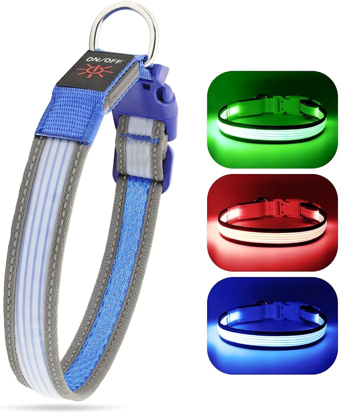 LED Dog Collar, Dog Light Up Collar,for Night Walking (Small, Blue-2) | Full Adjustable,Waterproof,Nylon,Soft,Super Bright Light Collars for Small Medium and Large Dogs,USB C to Charge - Image 8