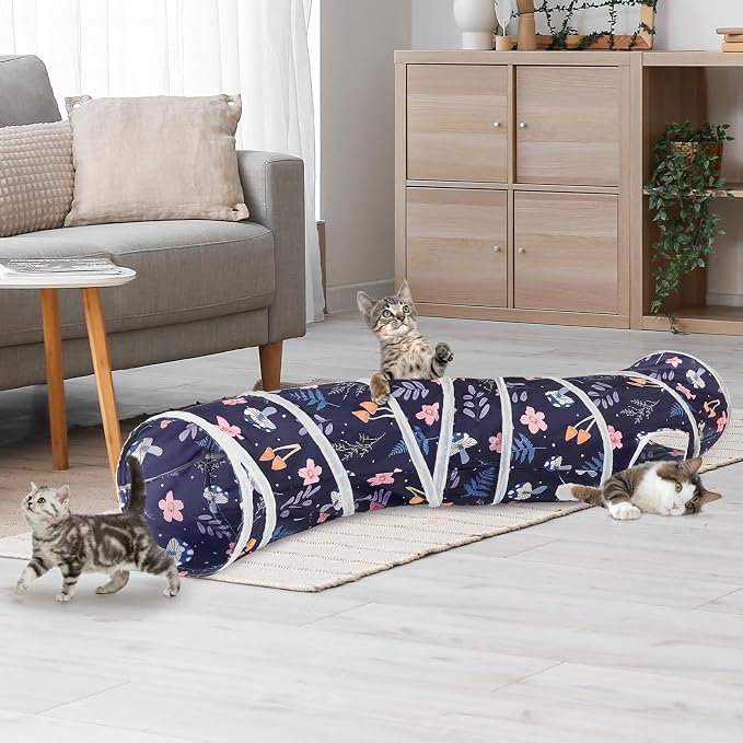 Glittme S-Shape Cat Tunnel, Foldable Cat Tunnels for Indoor Cats | Interactive Bunny Tunnel And Cat Tubes With Crinkle Sounds. Ideal For Kittens, Ferrets And Small Pets To Hide, Play Or Rest - Image 2