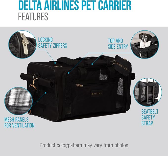 Sherpa Delta Airlines Travel Pet Carrier, Airline Approved & Guaranteed On Board - Black, Medium - Image 7