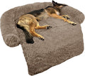 Calming Dog Bed Fluffy Plush Dog Mat for Furniture Protector with Removable Washable Cover for Large Medium Small Dogs and Cats (Large(45x37x6), Camel) by GGIB
