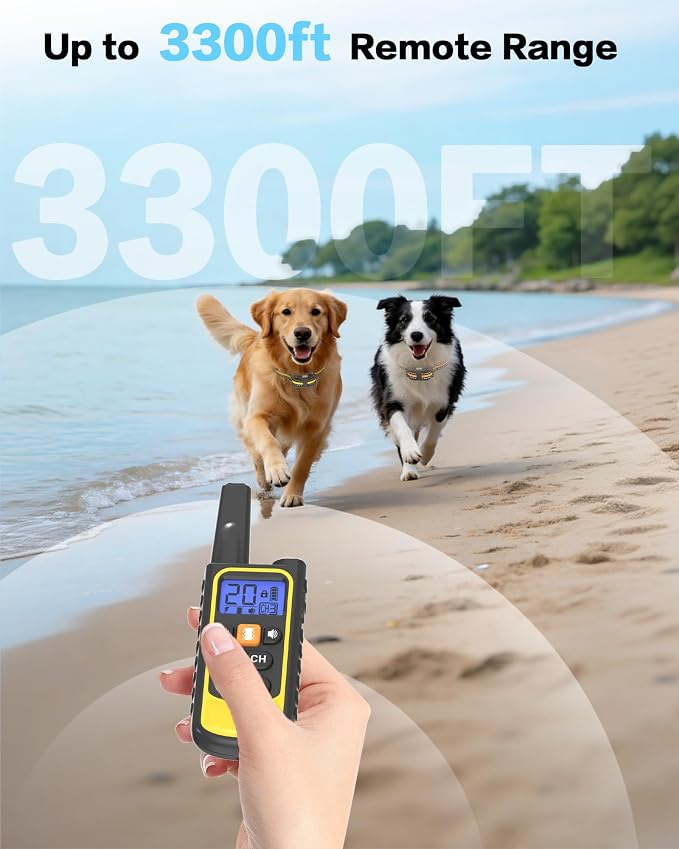 Dog Shock Collar 2 Pack, Rechargeable Dog Training Collar with Remote for Large Medium Small Dogs, 3300FT Waterproof Shock Collar with Beep Vibration and Shock Modes - Image 4