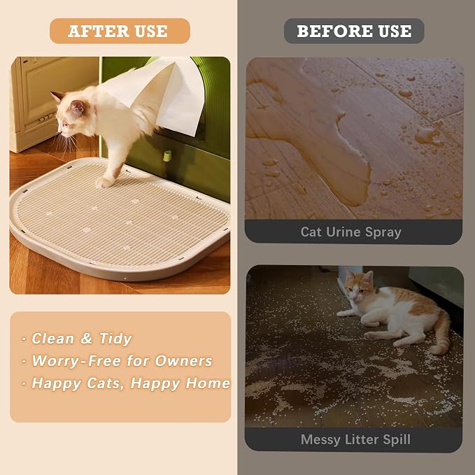 Cat Litter Mat Litter Trapping Mat,19.29"×14.96",Cat Litter Box Mat for Floor,Large Litter Matt for Cat Litter Box,Kitty Litter Mat Catcher,Waterproof Urine Proof,Washable,Easy Clean,Less Waste (Pink) - Image 4