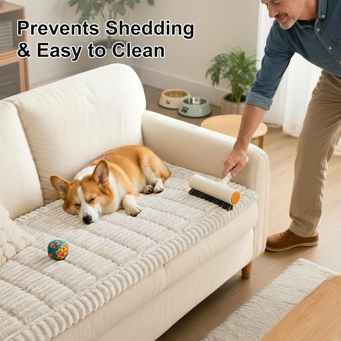 Smiry Couch Cover for Dogs, Non Slip Washable Sofa Protector for Pets | Soft Furniture Cover for Leather & Fabric Couches, Cozy Protect Against Fur, Dirt & Messes, Pet Friendly, 27.6"x82.7" - Image 7