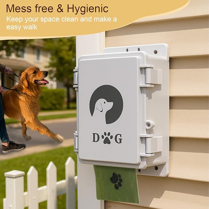 Wall Mounted Dog Poop Bag Dispenser - Heavy Duty Waterproof ABS Plastic Pet Waste Station, Indoor/Outdoor Holder for Yard, Patio, Garage & Lawn | Easy Access Design - Image 2