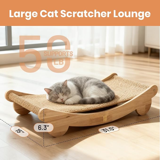 Extra Large 31.5" Cat Scratcher Bed & Mat Set | Cat Scratch Pad&Bed – Cat Wall Scratcher Protects Sofas and Furniture – Ideal for Indoor Cats to Scratch and Rest - Image 3