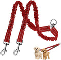 MingXpet 2 Dog Leash, Dog Leash for 2 Dogs, 360° Swivel No Tangle Double Walking Training Leashes for Large Dogs that Pull, Comfortable Shock Absorbing Reflective Bungee, Red by MingXpets