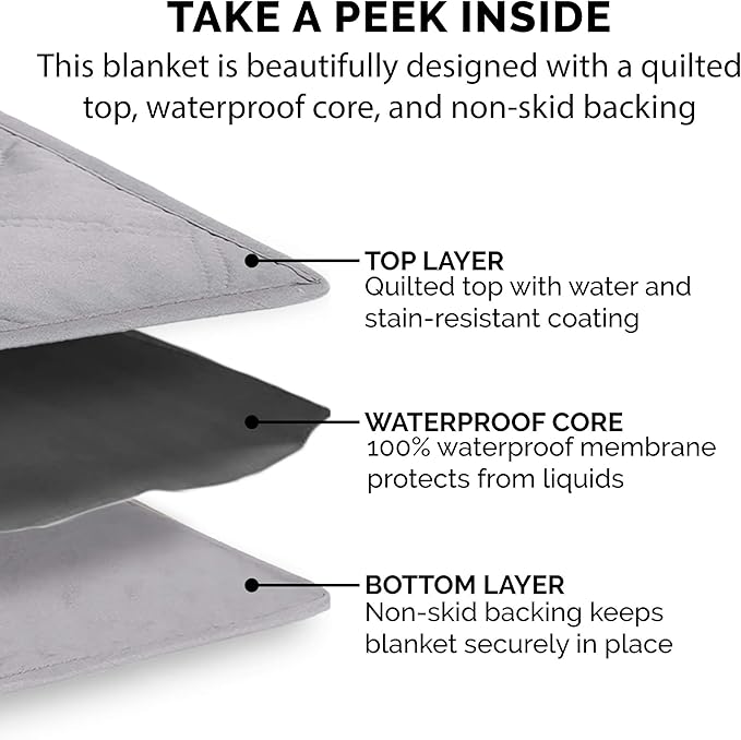 Furhaven Waterproof & Non-Slip Full Size Mattress Cover Protector for Dogs & Cats, Washable, For Beds, Couches, & Car Seats - Quilted Twill Blanket Mattress Cover - Gray, Medium/Full Size - Image 7