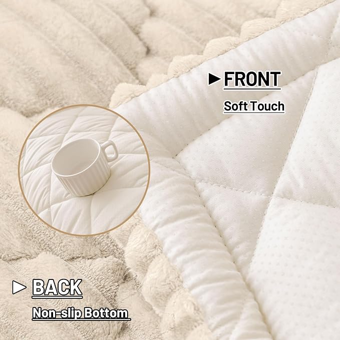 Smiry Couch Cover for Dogs Washable, Non Slip Fuzzy Pet Sofa Protector | Soft Thick Furniture Cover for Sofa, Loveseat and Sectional, Scratch & Pet Hair Resistant (Apricot, 43" x 63") - Image 5