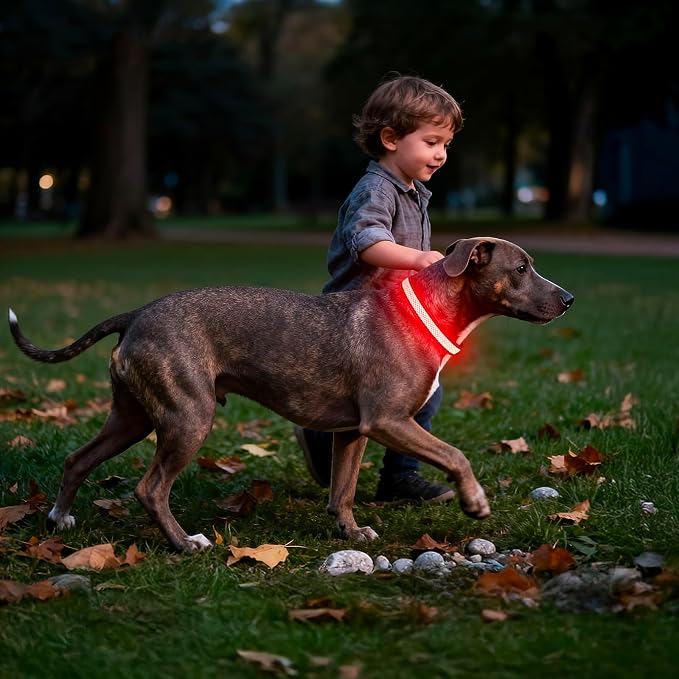 Multicolor Light Up Dog Collar, 5V Waterproof Led Dog Collar Rechargeable, 200 mAh Adjustable Glow in the Dark Dog Collars with 11 Light Modes for Small, Medium, Large Dogs Walk at Night (Large) - Image 6