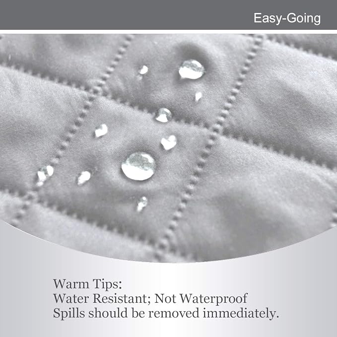Easy-Going Reversible Loveseat Couch Cover for 2 Cushion Couch Sofa Cover for Dogs Water Resistant Furniture Protector with Foam Sticks Elastic Straps for Pet (Loveseat, Light Gray/Light Gray) | Loveseat Slipcover For Dogs, Water Resistant Furniture Ma... - Image 4