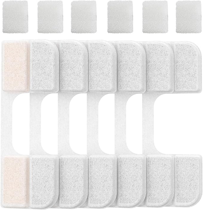 6 Pack Replacement Filters + 6 Pump Sponges for Cat Water Fountain [FN-W17] - 108oz/3.2L Pet Water Fountain Filters by FEELNEEDY