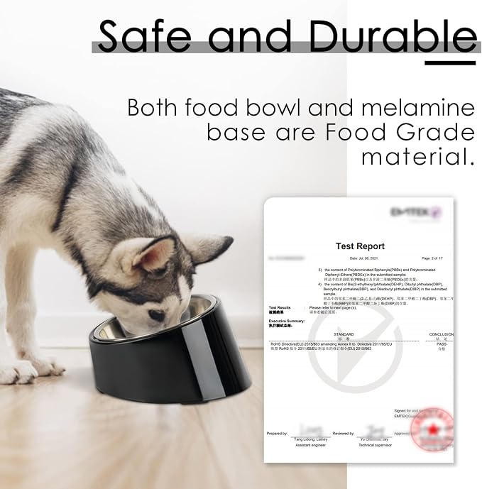 SUPER DESIGN Mess Free 15 Degree Slanted Bowl for Dogs and Cats 0.5 Cup Black - Image 7