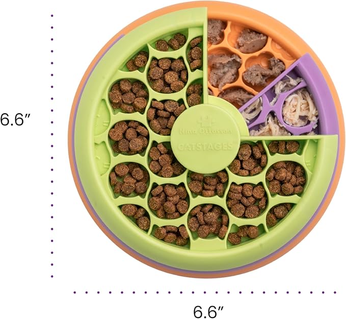 Catstages Nina Ottosson Kitty Lickin' Layers Cat Toy Treat Puzzle, 6.6" | Level 2 Intermediate, 3 Layers, 70+ Treat Compartments, Dry or Wet Food, Slow Feeder, Enrichment, Indoor Cats & Kittens - Image 9