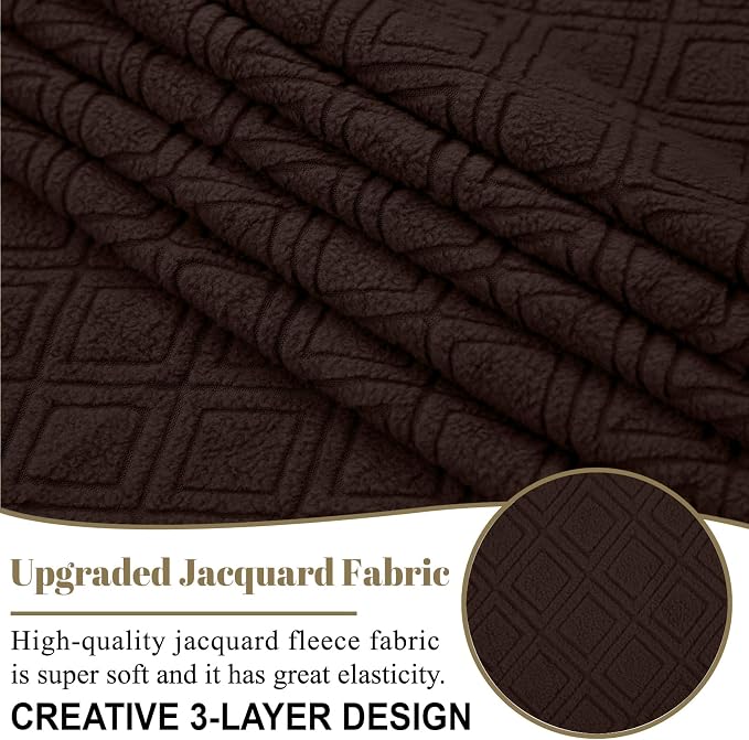 ALIECOM Corner Sectional Couch Covers Washable Sofa Cover L Shaped Couch Cover for Dogs Pets Stretch Soft Sectional Slipcovers with Non Slip Strips U Shape Furniture Protector (Dark Brown, Small) - Image 5