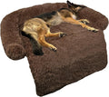 GGIB Calming Dog Bed Fluffy Plush Dog Mat for Furniture Protector with Removable Washable Cover for Large Medium Small Dogs and Cats (Large, Coffee) by GGIB