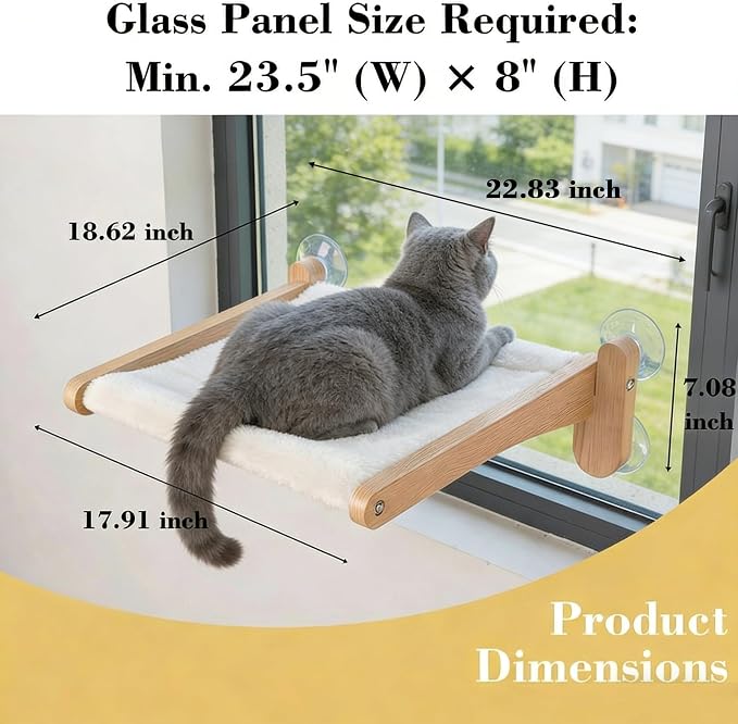 Cat Window Perch with Bird Feeder – Foldable Hammock, Strong Suction Cups for Indoor Cats (Nature-2) - Image 2