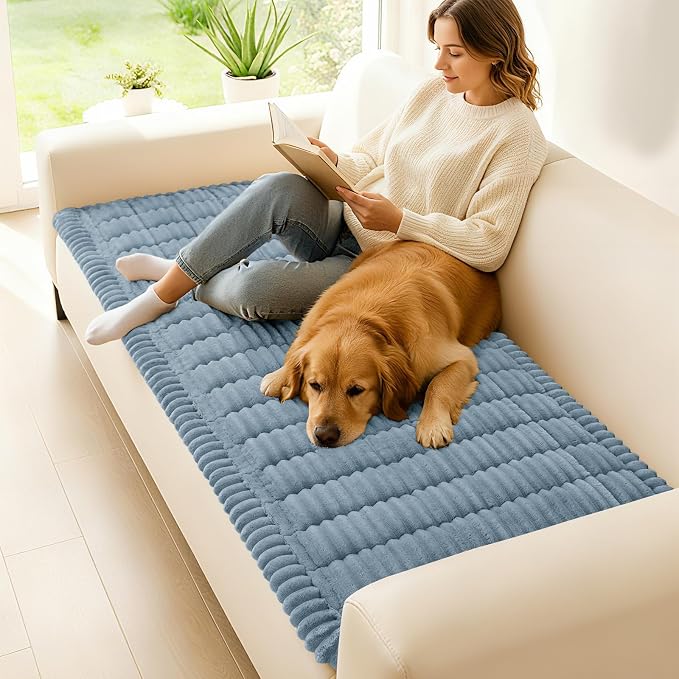hyha Couch Cover for Dogs, Washable Non Slip Plush Flannel Sofa Protector | Thick Flannel, Anti-Slip Backing, Pet Hair & Scratch Protection, Fits Sofa & Loveseat (27.6" x 88") - Image 2