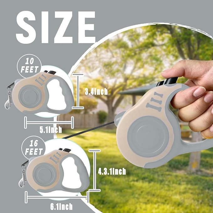 Retractable Dog Leash Automatic Telescopic Tractor Dog Tape | Pet Tape 10/16 FT Durable and Convenient, with Non-Slip Handle, Suitable for Small and Medium-Sized Dogs - Image 2