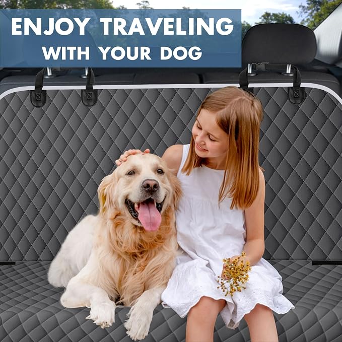 Waterproof Dog Backseat Cover for Cars, Non-Slip Pet Seat Protector, Grey - Image 7