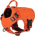 ICEFANG Tactical Dog Harness for Small Dogs,Reflective No Pull Dog Vest | with Control Handle,Adjustable,Front Hook,2 Leash Clips,Soft Padded,MOLLE Panel,Orange,Small by ICEFANGDIRECT