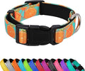 Reflective Dog Collar, Adjustable Soft Neoprene Padded,Summer Lemon,S | Breathable Nylon for Small Dogs,Tear-Resistant Webbing,Chafe‑Free on Walks and Hikes,Metal D-Ring,Night Safety by PWOD