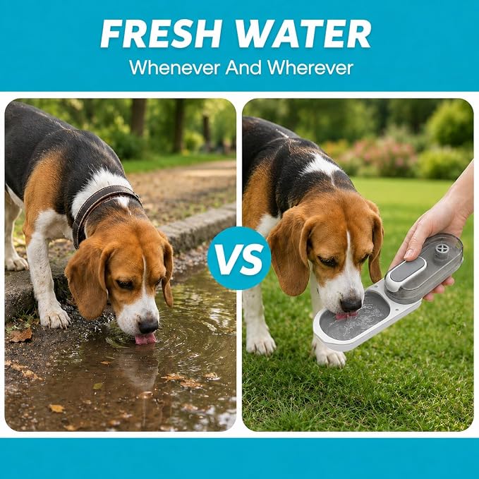 Dog Water Bottle Portable, 11.8 oz(350 ml) | Leak-Proof, BPA-Free, Lightweight, Foldable for Hiking, Walking, Car Rides,Grey - Image 5