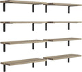 DOLLFIO Floating Wall Shelves, Decor & Storage, Rustic Brown, 16.5'', 8Pcs | Wall Mounted Wood Hanging Shelves for Bedroom, Bathroom, Laundry Room, Living Room, Kitchen, Office, Study Room Display by DOLLFIO