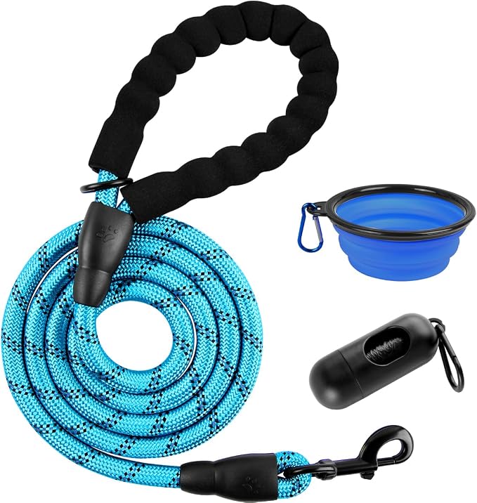 BARKBAY Dog Leashes for Large Dogs Heavy Duty Dog Leash 4/5/6 FT with Comfortable Padded Handle and Highly Reflective Threads for Medium Large Dogs Walking Training Running (6FT-1/2'',Blue) by BARKBAY