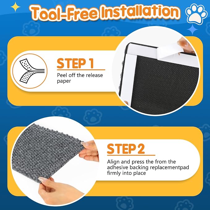 Wall Cat Scratcher for Indoor Cats,Corner Furniture Protector Grey | 23.6x11.8" wall corner cat scratcher,Durable scratching board protects door, wall and couch furniture,Easy mount - Image 7