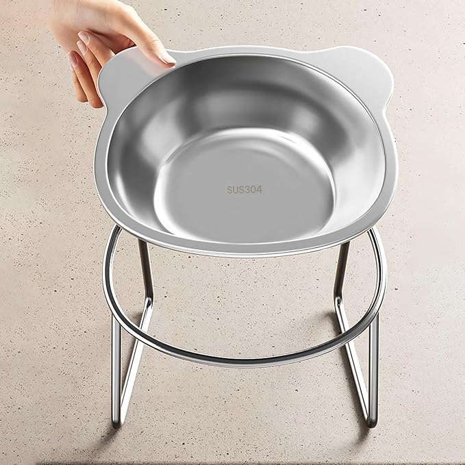 2 Pack Elevated Cat Bowl, 5.9" Wide Raised Cat Dishes,15° Tilted | Stainless Steel Puppies Bowl,Whisker-Friendly,Food and Water Bowl,Anti-Vomiting,Neck Stress-Free Bowl Stands,Dishwasher Safe - Image 8
