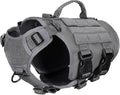 ICEFANG No Pull Tactical Dog Harness for X-Small Dogs,Adjustable Dog Vest | Control Handle,MOLLE Panel,Front Hook,3 Leash Clips,Soft Padded,for walking training,Grey,X-Small by ICEFANGDIRECT