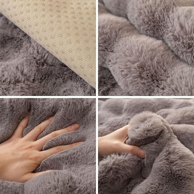 Faux Fur Couch Covers for Sofa Thick Fuzzy Sofa Covers for Dogs | Soft Warm Couch Cover Shaggy Fuzzy Sectional Sofa Cover Non-Slip Plush Sofa Slipcover Furniture Protector - Image 7