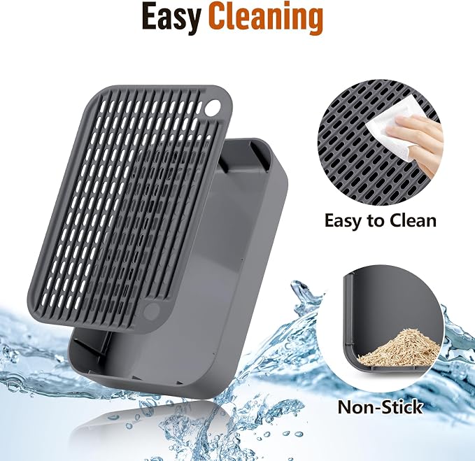 Cat Litter Box Step with Filter Function, Non-Slip Cat Step, Dark Grey | Double Layer Litter Box Ramp for Kitten & Elderly Cats, Litter Catcher for Automatic Cat Litter Box, Easy to Clean - Image 6