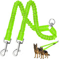 MingXpet 2 Dog Leash, Dog Leash for 2 Dogs, 360° Swivel No Tangle Double Walking Training Leashes for Large Dogs that Pull, Comfortable Shock Absorbing Reflective Bungee, Green by MingXpets