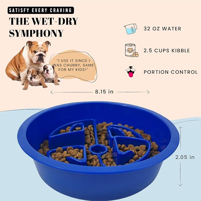 AVERYDAY Slow Feeder Dog Bowls for Large Breeds Fits Raised Feeding Station, Puzzle Dog Food Bowls to Slow Down Eating, Dogs Feeding Bowl with Non-Slip, Slows Feeder Pet Bowl for Wet and Dry Food - Image 4